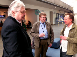 Brian, Mike and Ian chat prior to the lecture evening