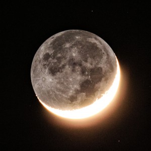 Moon with Earthshine above Blackheath