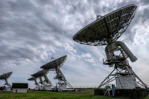 Six Radio Antennas from the AMI Large Array