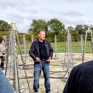 Peter shows us the prototype for antennas at the Square Kilometre Array