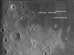 Moon from Blackheath 14 May 2016 showing Apollo 11 landing site